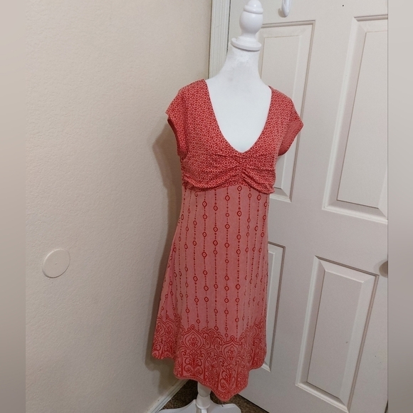 Athleta Dhara burnout dress red geometric athletic athleisure casual knit medium - Picture 1 of 15
